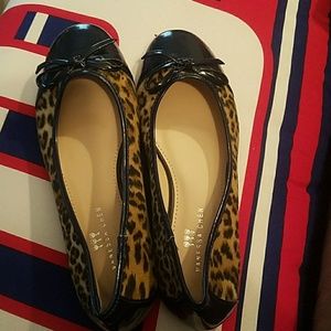 Vanessa Chen Leopard/Navy Blue Flats